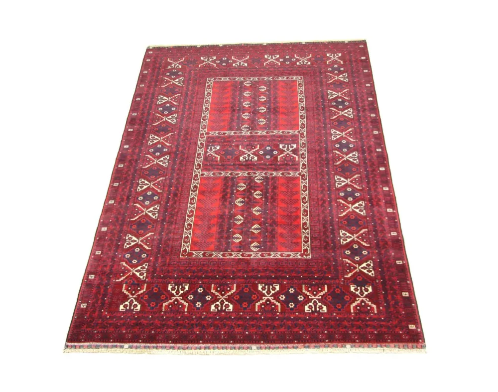 Afghansk teppe - 244 x 157 cm - rød