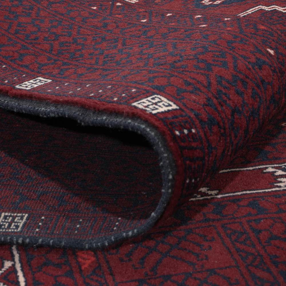 Afghansk teppe - 245 x 167 cm - mørk rød