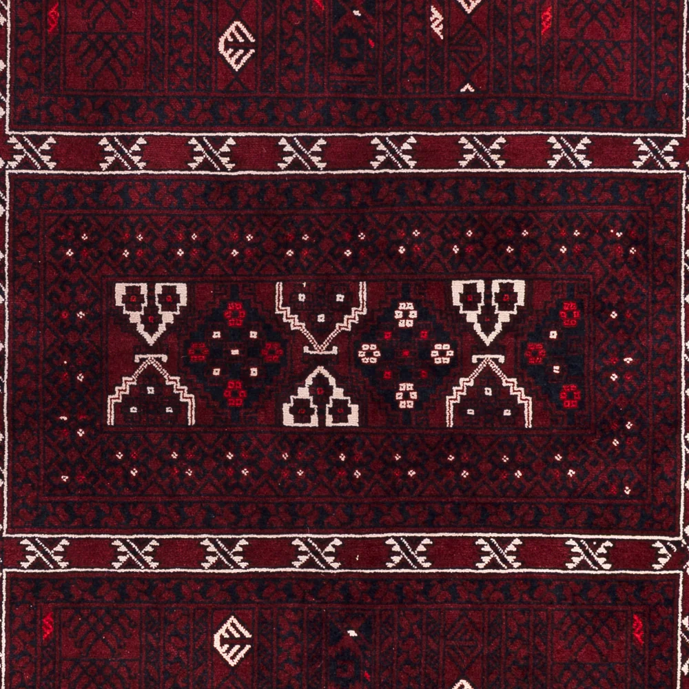 Afghansk teppe - 245 x 167 cm - mørk rød