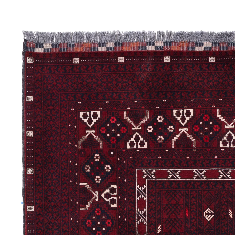Afghansk teppe - 245 x 167 cm - mørk rød