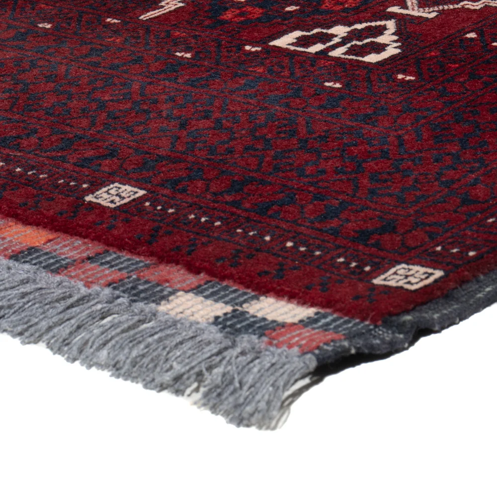 Afghansk teppe - 245 x 167 cm - mørk rød