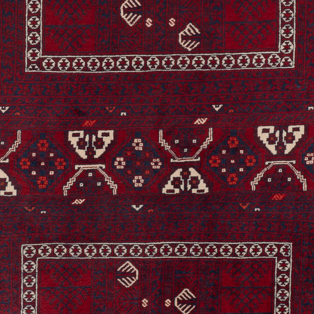 Afghansk teppe - 246 x 151 cm - mørk rød