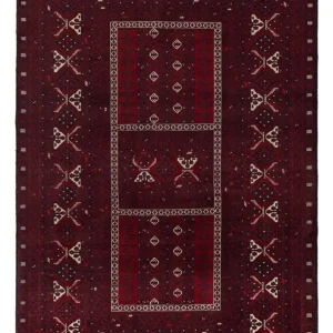 Afghansk teppe - 246 x 157 cm - mørk rød