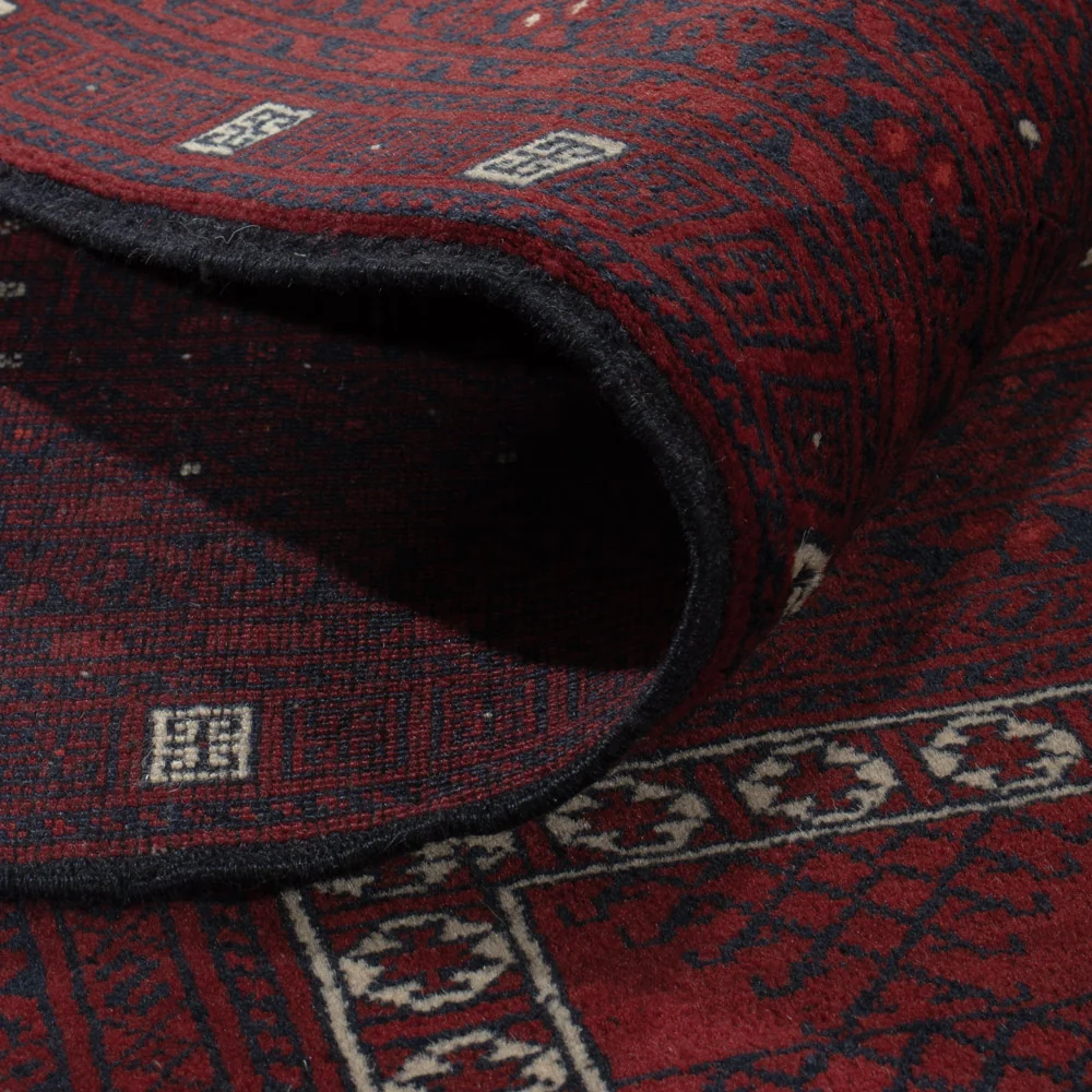 Afghansk teppe - 246 x 157 cm - mørk rød