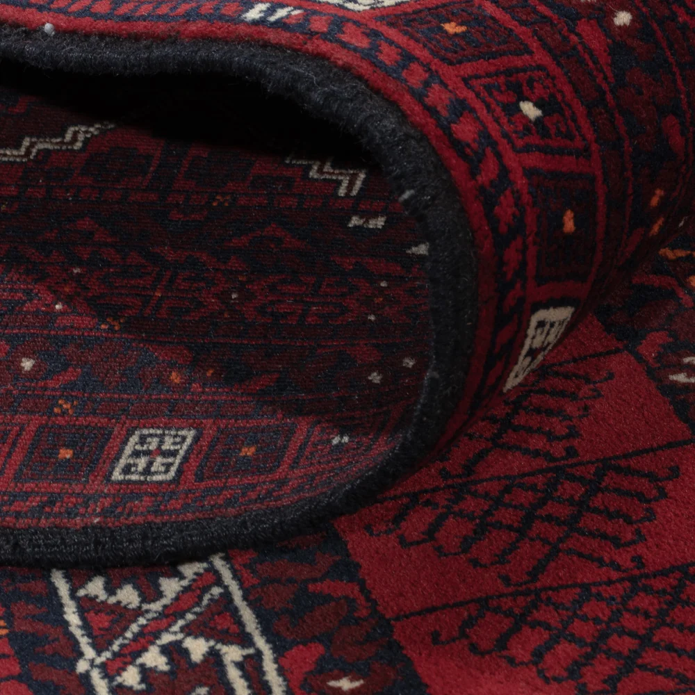 Afghansk teppe - 246 x 159 cm - mørk rød