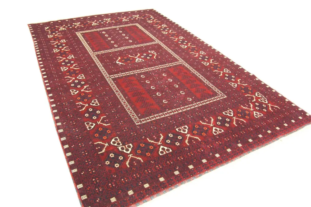 Afghansk teppe - 246 x 163 cm - rød