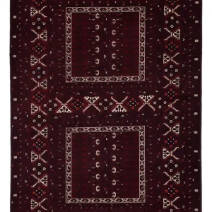 Afghansk teppe - 247 x 154 cm - mørk rød