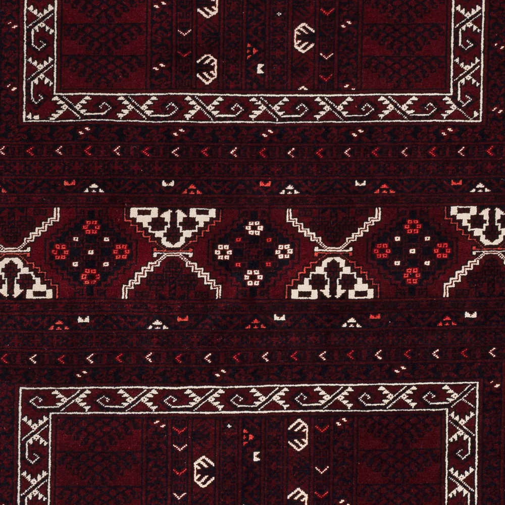 Afghansk teppe - 247 x 154 cm - mørk rød