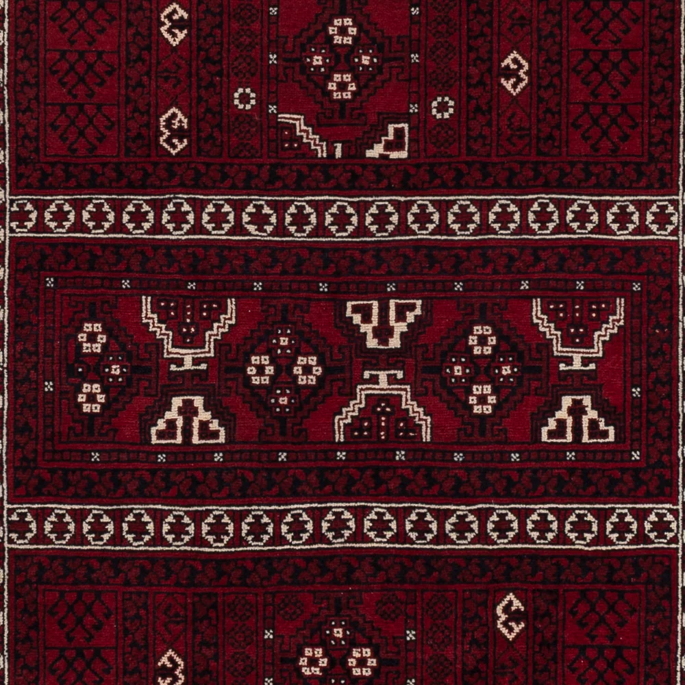 Afghansk teppe - 247 x 157 cm - mørk rød