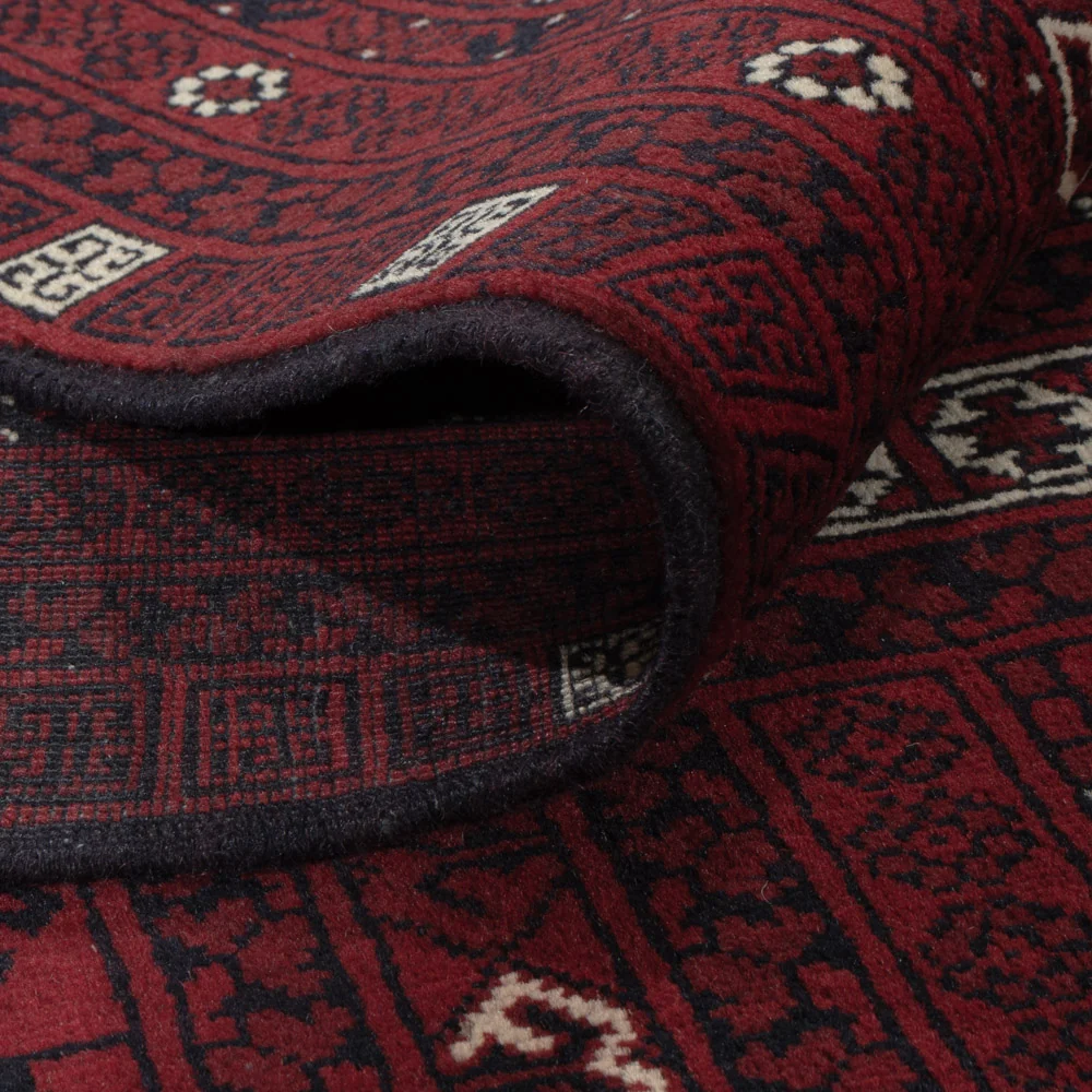 Afghansk teppe - 247 x 157 cm - mørk rød
