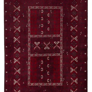 Afghansk teppe - 248 x 153 cm - mørk rød