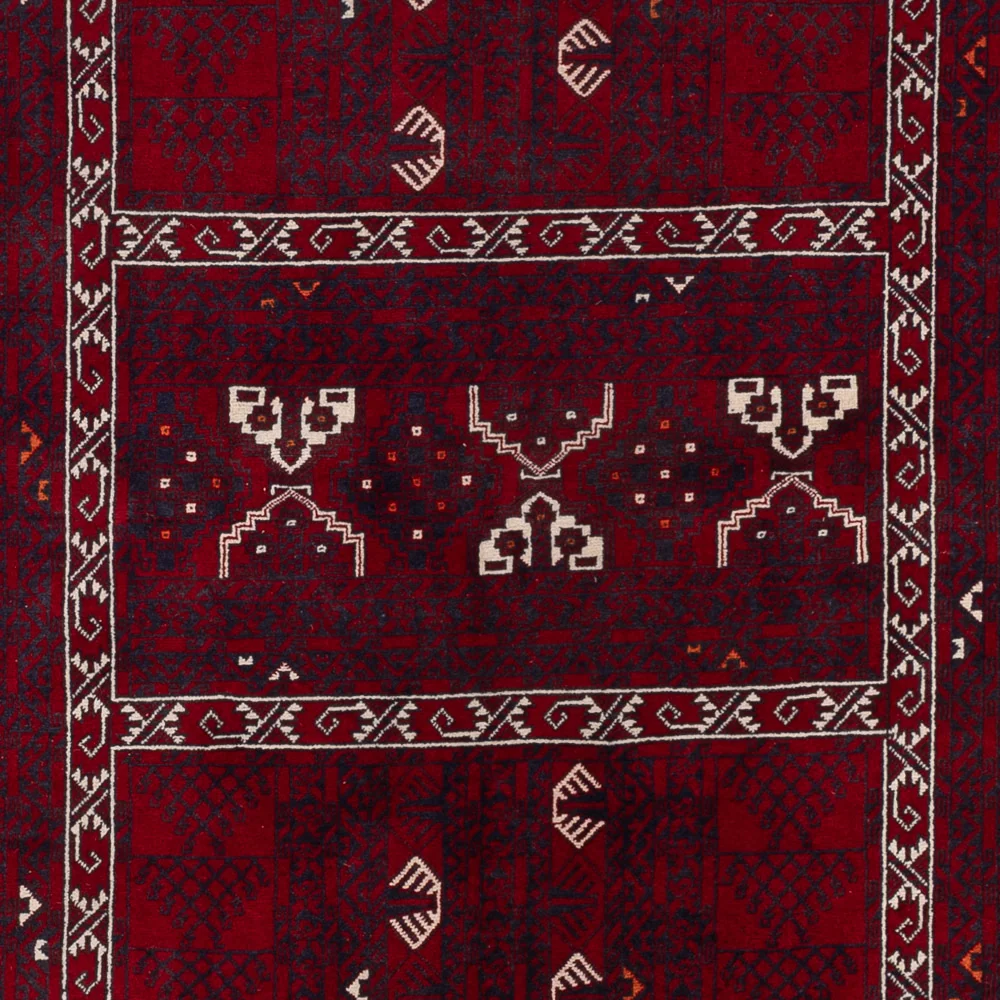 Afghansk teppe - 248 x 153 cm - mørk rød