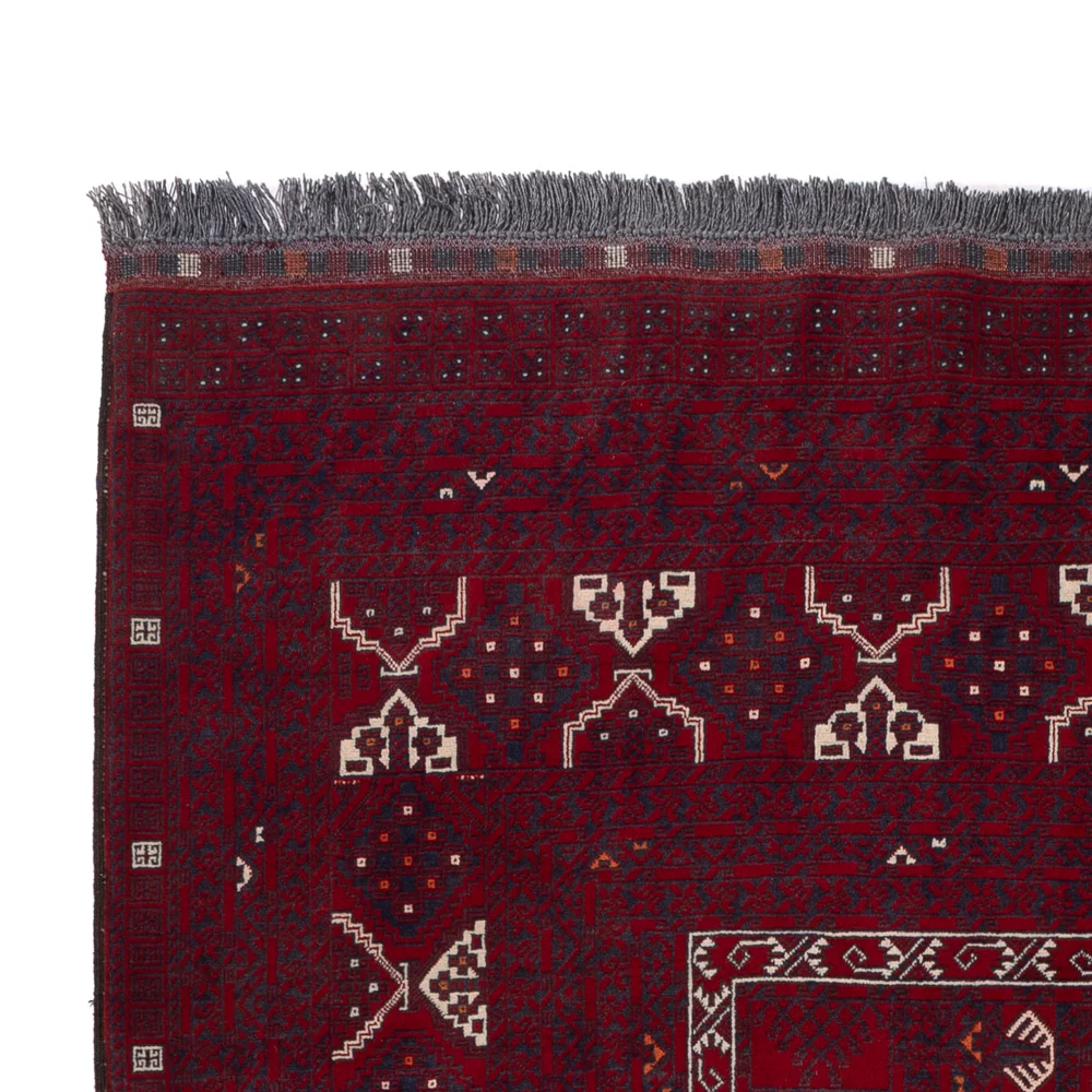 Afghansk teppe - 248 x 153 cm - mørk rød