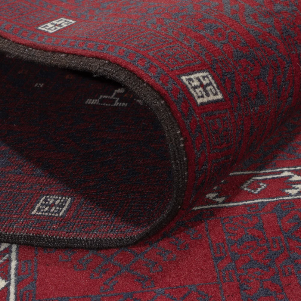 Afghansk teppe - 248 x 153 cm - mørk rød