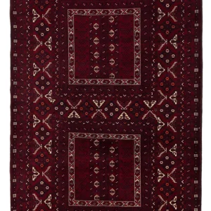 Afghansk teppe - 248 x 154 cm - mørk rød