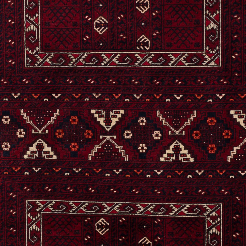 Afghansk teppe - 248 x 154 cm - mørk rød