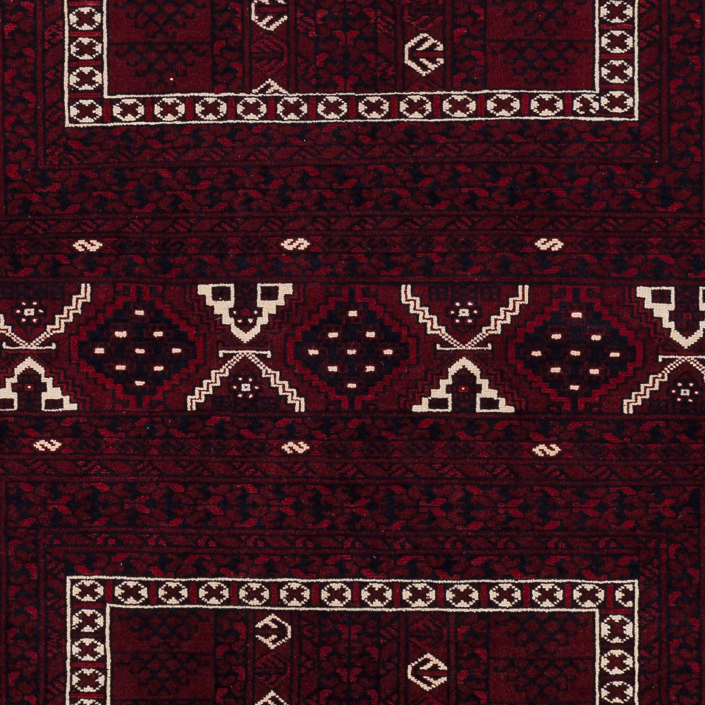 Afghansk teppe - 249 x 161 cm - mørk rød