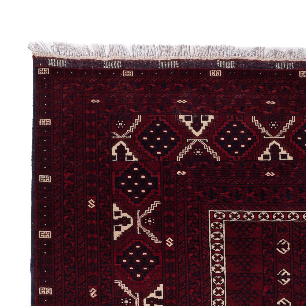 Afghansk teppe - 249 x 161 cm - mørk rød