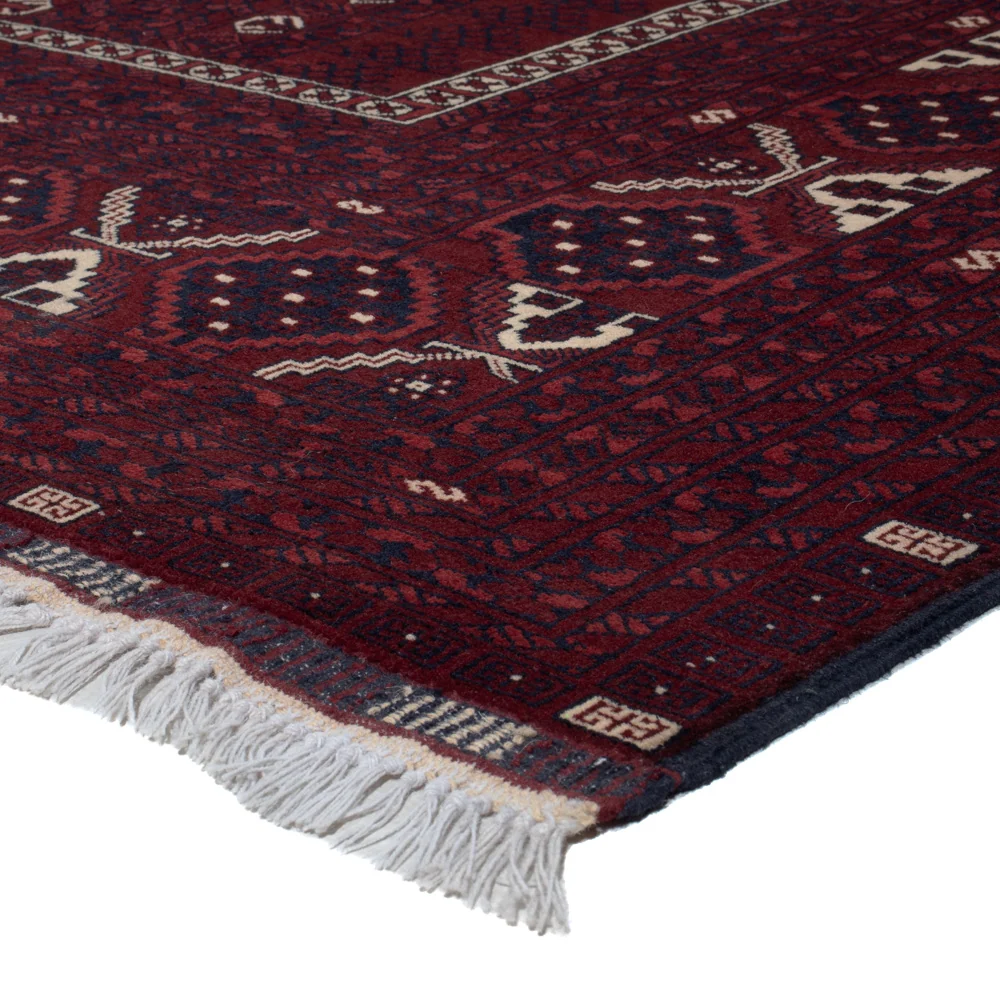 Afghansk teppe - 249 x 161 cm - mørk rød