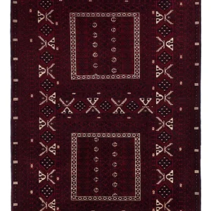 Afghansk teppe - 249 x 161 cm - mørk rød