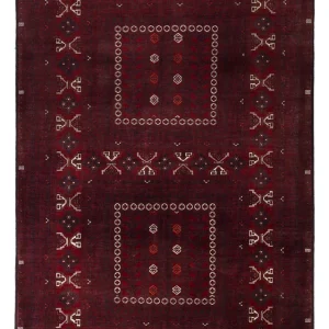 Afghansk teppe - 250 x 157 cm - mørk rød