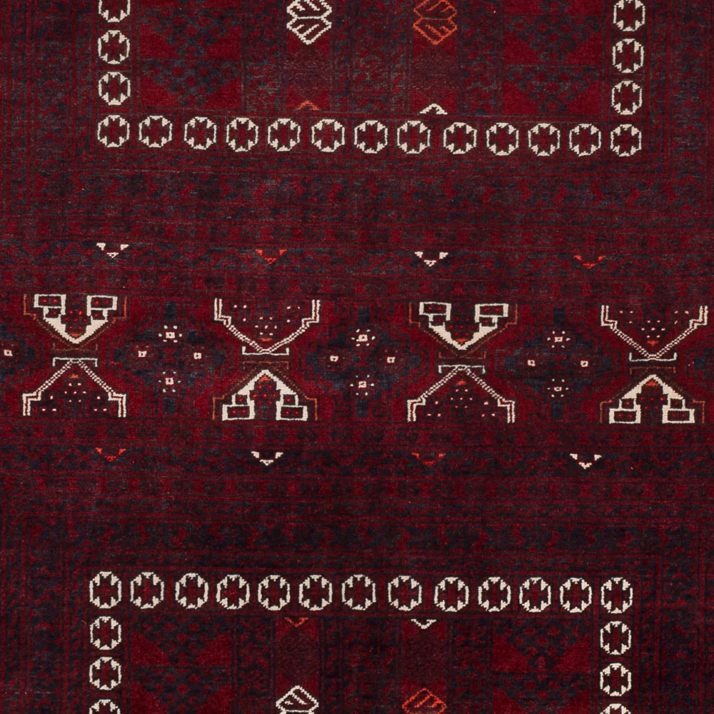 Afghansk teppe - 250 x 157 cm - mørk rød