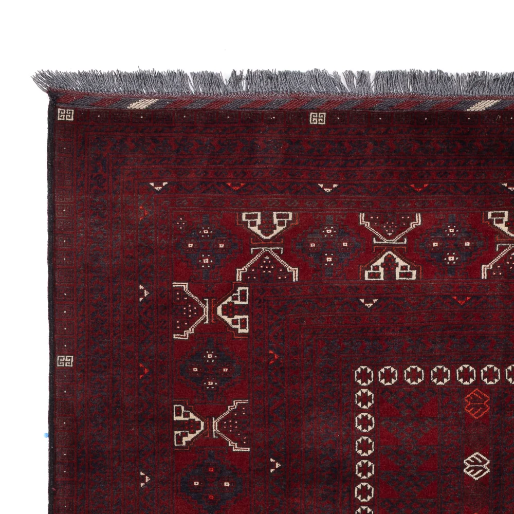 Afghansk teppe - 250 x 157 cm - mørk rød