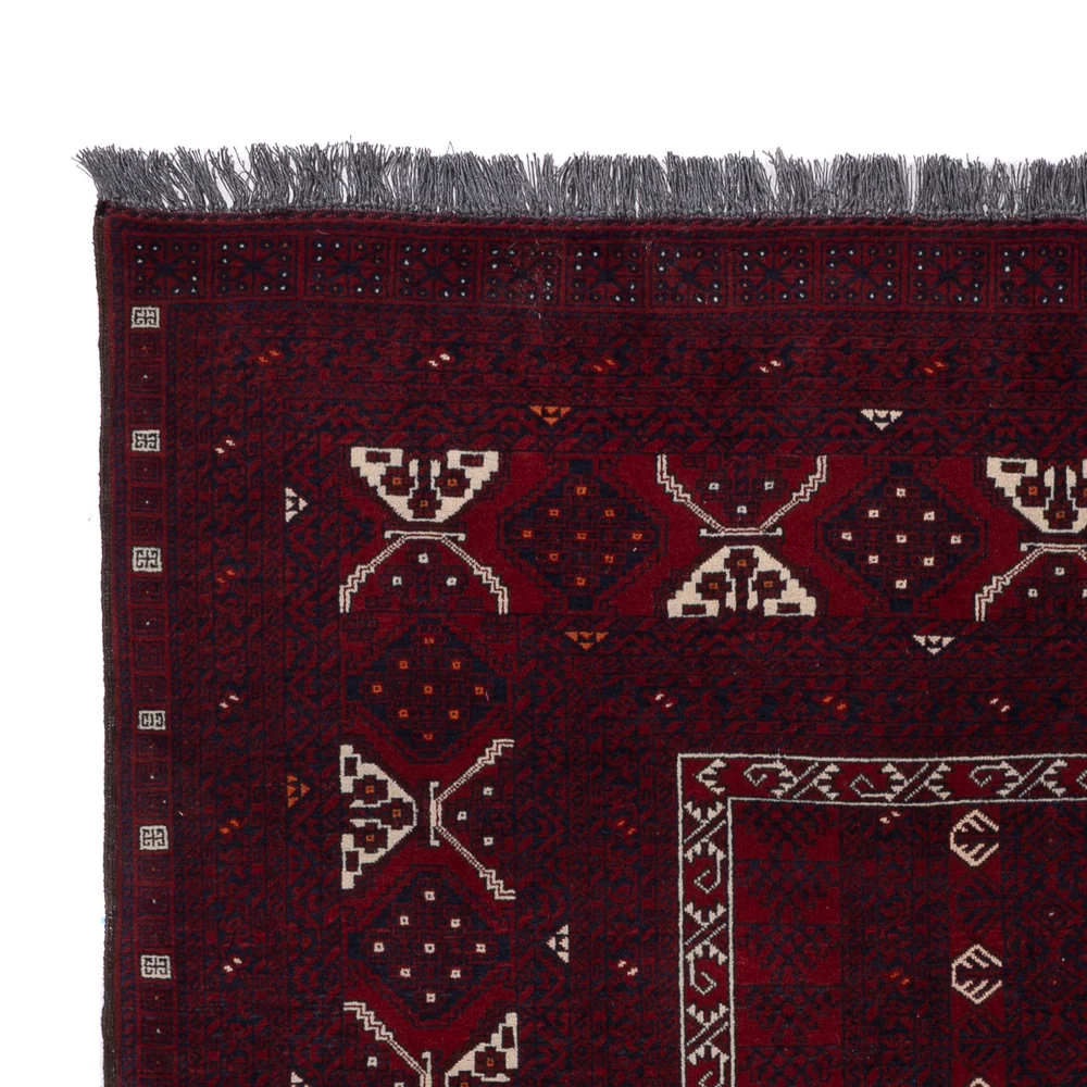 Afghansk teppe - 251 x 149 cm - mørk rød
