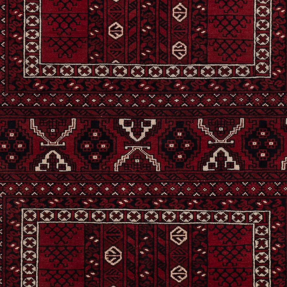 Afghansk teppe - 252 x 152 cm - mørk rød
