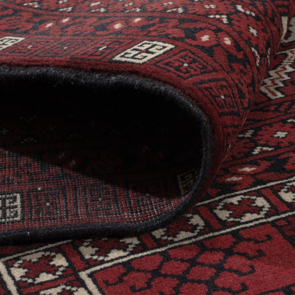 Afghansk teppe - 252 x 152 cm - mørk rød