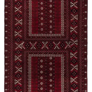 Afghansk teppe - 252 x 152 cm - mørk rød