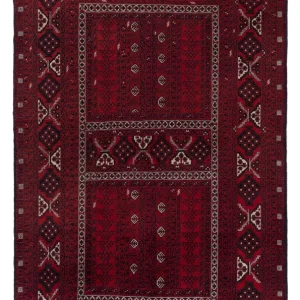 Afghansk teppe - 252 x 158 cm - mørk rød