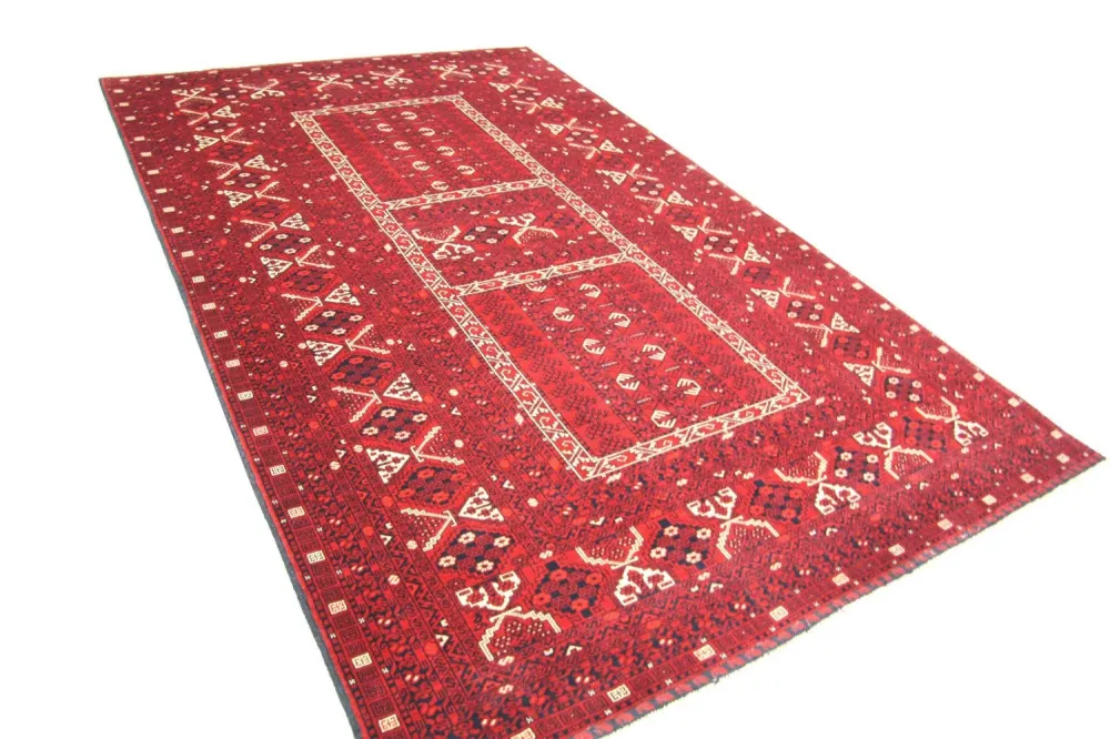 Afghansk teppe - 252 x 166 cm - rød