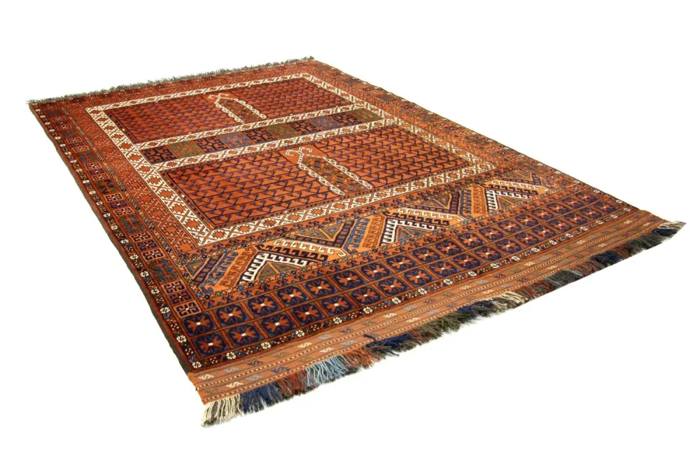 Afghansk teppe - 252 x 198 cm - brun