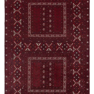 Afghansk teppe - 254 x 156 cm - mørk rød