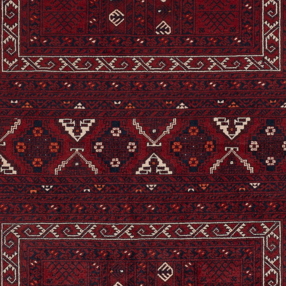 Afghansk teppe - 254 x 156 cm - mørk rød
