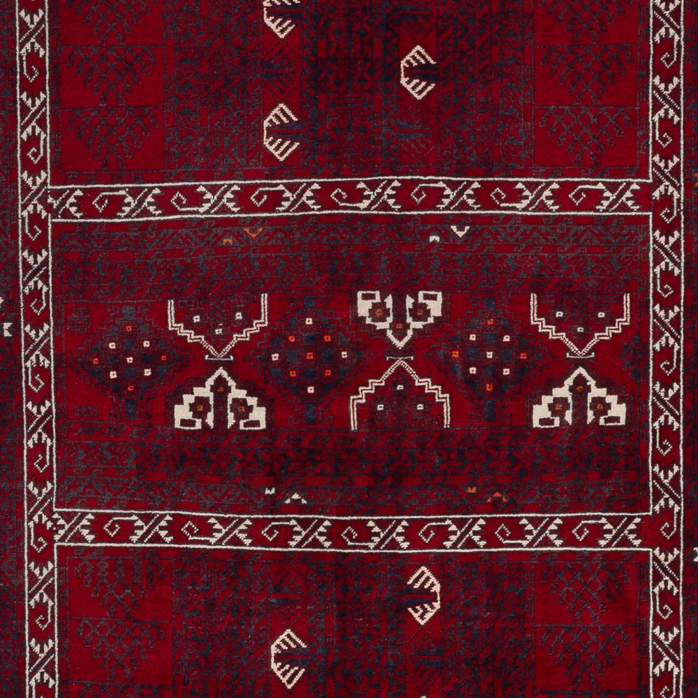 Afghansk teppe - 255 x 155 cm - mørk rød