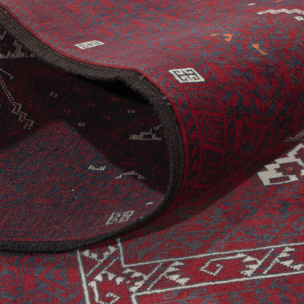 Afghansk teppe - 255 x 155 cm - mørk rød