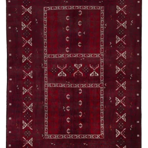 Afghansk teppe - 255 x 155 cm - mørk rød
