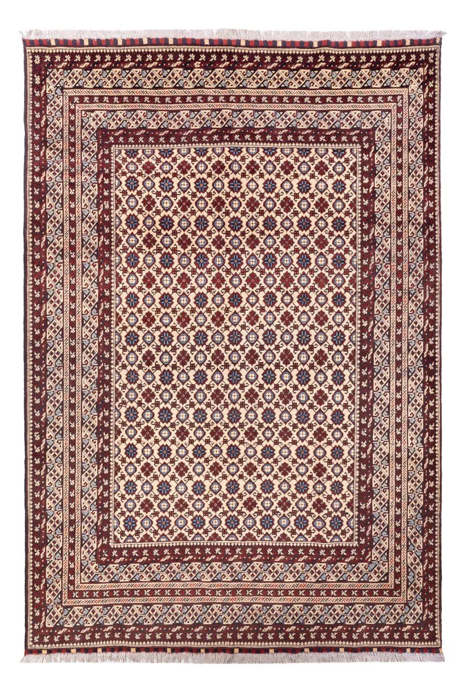 Afghansk teppe - 281 x 194 cm - lys beige