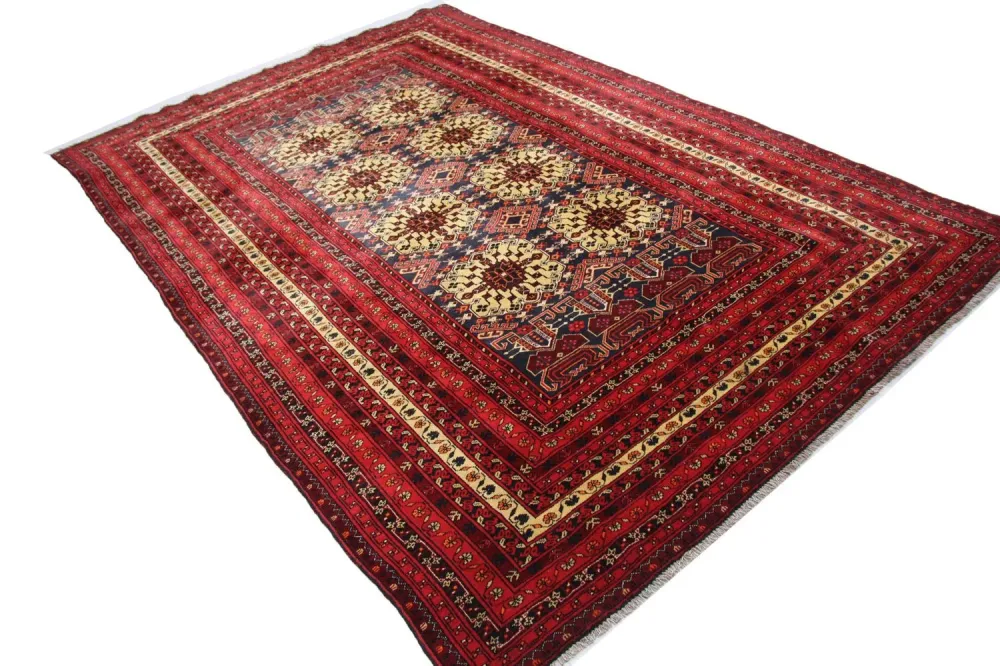 Afghansk teppe - 288 x 195 cm - rød