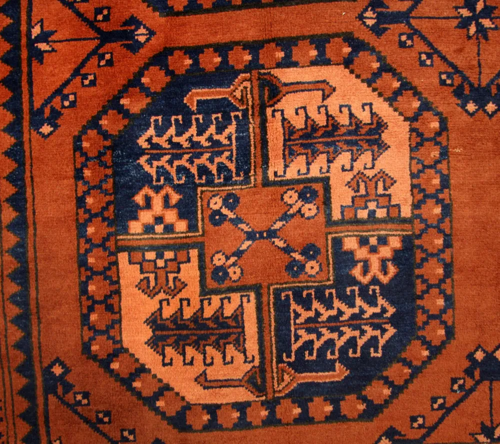 Afghansk teppe - 290 x 208 cm - oransje