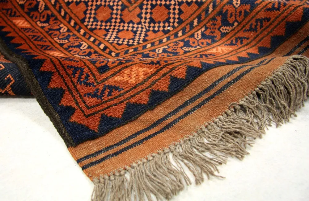 Afghansk teppe - 290 x 208 cm - oransje