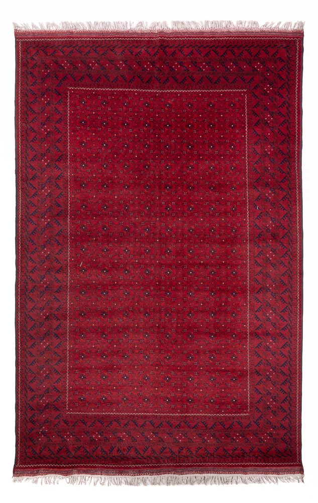 Afghansk teppe - 296 x 193 cm - rød