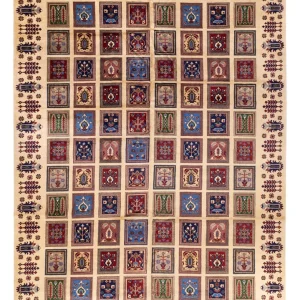 Afghansk teppe - 340 x 250 cm - flerfarget