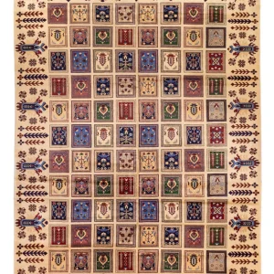 Afghansk teppe - 345 x 252 cm - flerfarget