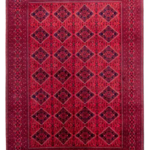 Afghansk teppe - 346 x 246 cm - rød