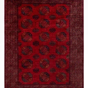 Afghansk teppe - 346 x 256 cm - rød