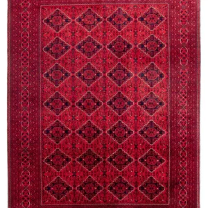 Afghansk teppe - 349 x 246 cm - rød