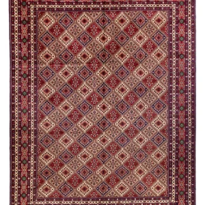 Afghansk teppe - 382 x 290 cm - mørk beige